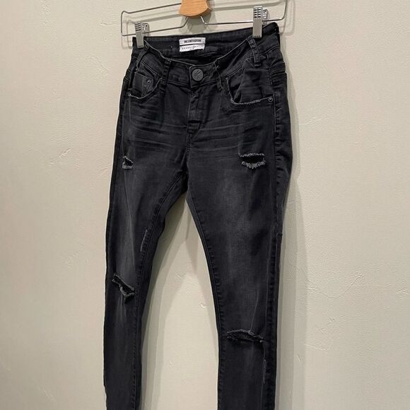 One Teaspoon Mid Waist Hoodlums Fitted Bow Leg Jeans - Size: 28 - Picture 6 of 11